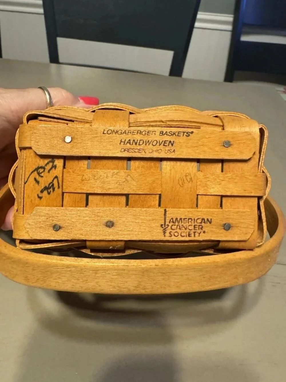 Longaberger Horizon of Hope Basket with Floral Liner Protector 1997